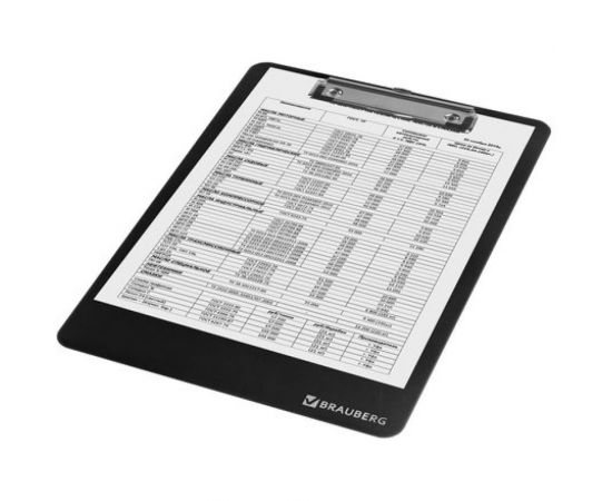 Сверхпрочная доска-планшет BRAUBERG SOLID с прижимом А4 315 х225 мм, 2 мм, черная, 226822 – изображение 4