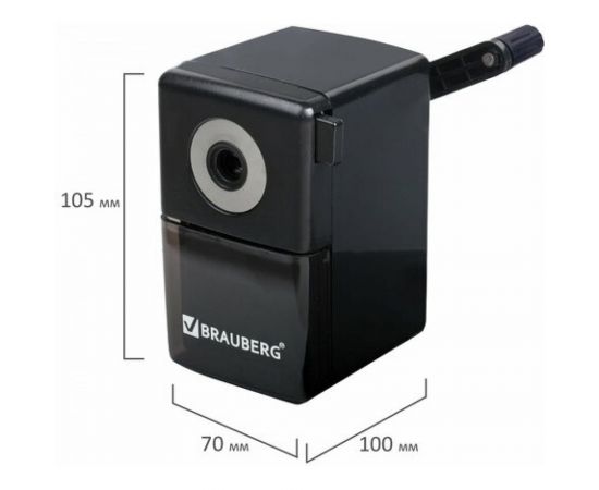 Механическая точилка BRAUBERG Black Jack металлический механизм, цвет черный 222516 – изображение 4