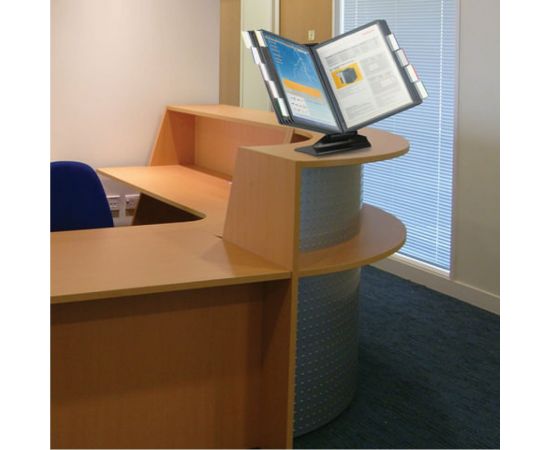 Настольная металлическая демосистема BRAUBERG на 10 панелей, с 10 серыми панелями А4, 231238 – изображение 4