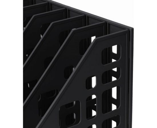Вертикальный лоток для бумаг BRAUBERG MAXI Plus 240 мм 6 отделений сетчатый сборный черный 237015 – изображение 4