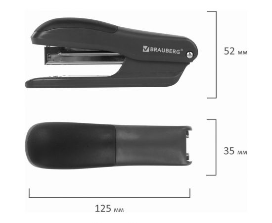 Степлер BRAUBERG SX-39 №24/6 26/6 до 25 листов, черный 228590 – изображение 4