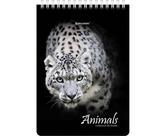 Блокнот BRAUBERG А5, 146x206 мм, 80 л., гребень, картон, жесткая подложка, клетка, Хищники 114385 – изображение 4