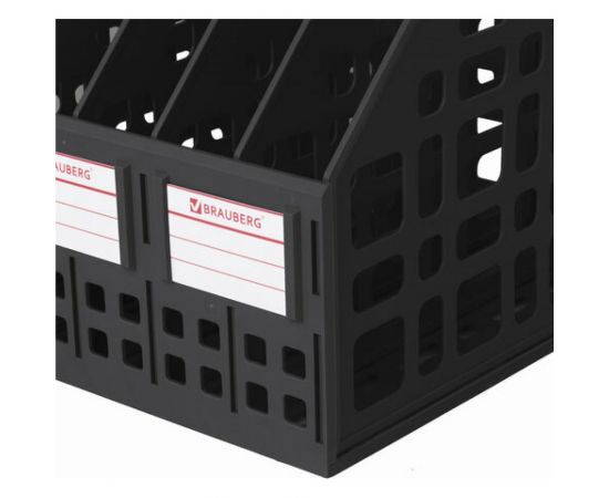 Вертикальный лоток для бумаг BRAUBERG MAXI Plus 240 мм 6 отделений сетчатый сборный черный 237015 – изображение 5