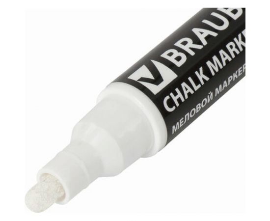 Сухостираемый меловой маркер для гладких поверхностей BRAUBERG POP-ART, 5 мм, белый 151527 – изображение 5