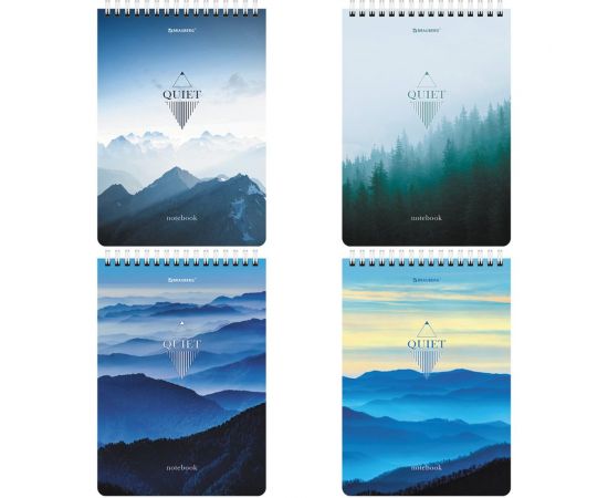 Блокнот BRAUBERG А5, 146x206 мм, 80 л., гребень, картон, жесткая подложка, клетка, Безмятежность 114380 – изображение 5