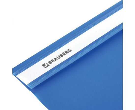 Скоросшиватель 25 шт в упаковке BRAUBERG пластиковый А4 130/180 мкм голубой 220386 – изображение 5