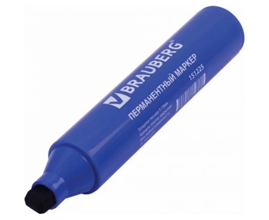 Перманентный маркер BRAUBERG JUMBO, широкая линия письма, скошенный наконечник, 3-10 мм 151225 – изображение 5