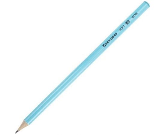 Чернографитный карандаш BRAUBERG SOFT PASTEL 1 шт, HB, корпус ассорти 181768 – изображение 5