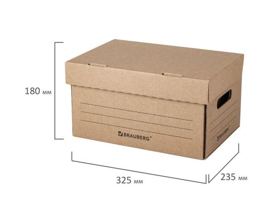 Архивный короб BRAUBERG Делопроизводство 235 х325 х180 мм 129589 – изображение 5