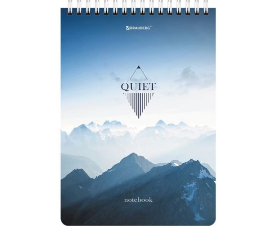 Блокнот BRAUBERG А5, 146x206 мм, 80 л., гребень, картон, жесткая подложка, клетка, Безмятежность 114380 – изображение 6