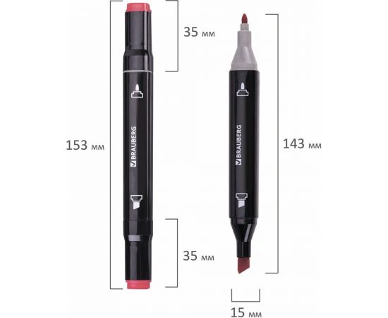 Двусторонние маркеры для скетчинга BRAUBERG набор 80 шт, текстильный чехол 152233 – изображение 6