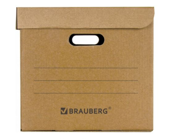 Архивный короб BRAUBERG ""Делопроизводство"" 325х480х295 мм, с крышкой, гофрокартон 126523 – изображение 6