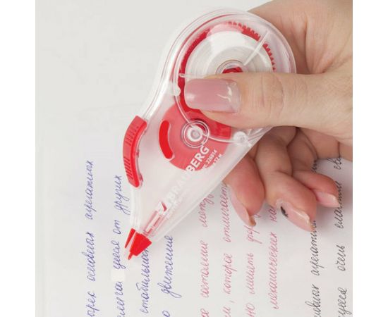 Корректирующая лента BRAUBERG 5 мм х 12 м, прозрачный, с подкручиванием 226814 – изображение 6