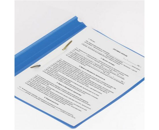 Скоросшиватель 25 шт в упаковке BRAUBERG пластиковый А4 130/180 мкм голубой 220386 – изображение 7