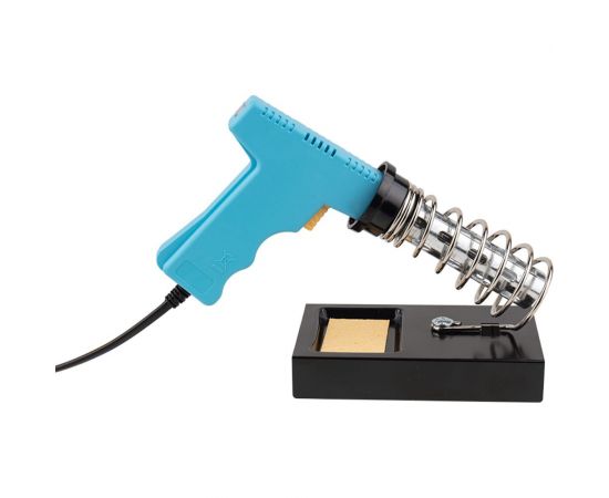 Набор для пайки: паяльник импульсный 30/70Вт, оловоотсос, подставка, припой REXANT ZD-303-A 12-0164 – изображение 7