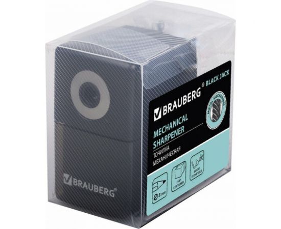 Механическая точилка BRAUBERG Black Jack металлический механизм, цвет черный 222516 – изображение 7