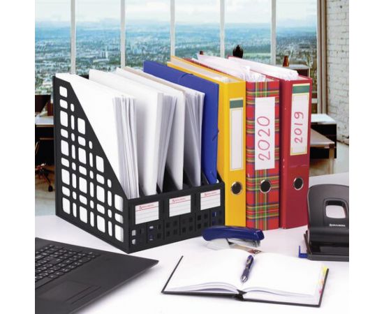 Вертикальный лоток для бумаг BRAUBERG MAXI Plus 240 мм 6 отделений сетчатый сборный черный 237015 – изображение 7