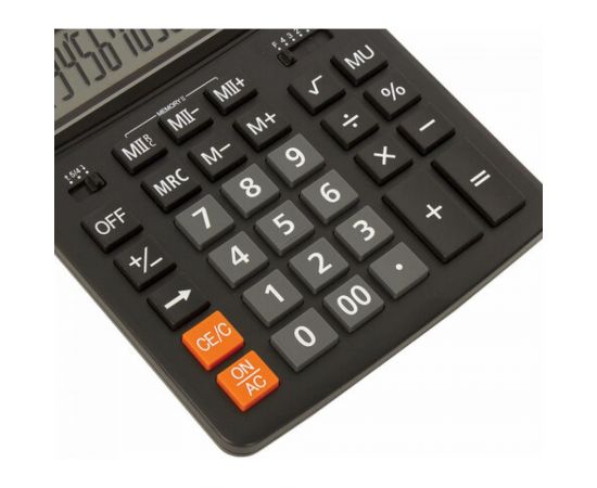 Настольный калькулятор BRAUBERG EXTRA-16-BK 206x155 мм, 16 разрядов, двойное питание, черный 250475 – изображение 7
