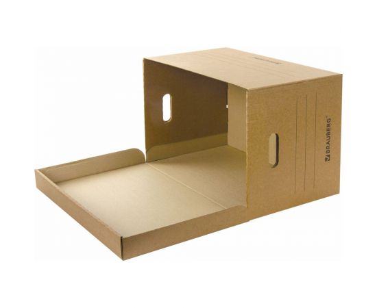 Архивный короб BRAUBERG ""Делопроизводство"" 325х480х295 мм, с крышкой, гофрокартон 126523 – изображение 7