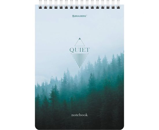 Блокнот BRAUBERG А5, 146x206 мм, 80 л., гребень, картон, жесткая подложка, клетка, Безмятежность 114380 – изображение 7