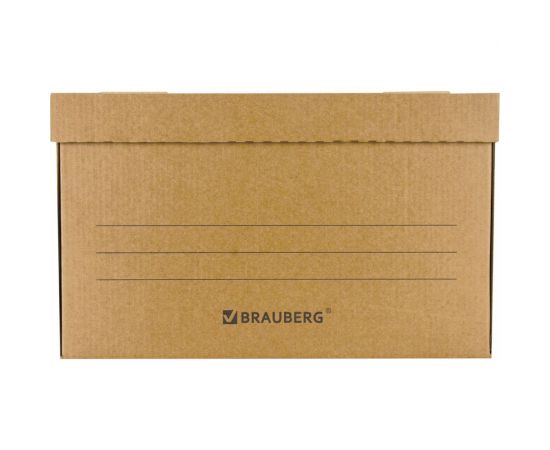 Архивный короб BRAUBERG ""Делопроизводство"" 325х480х295 мм, с крышкой, гофрокартон 126523 – изображение 8