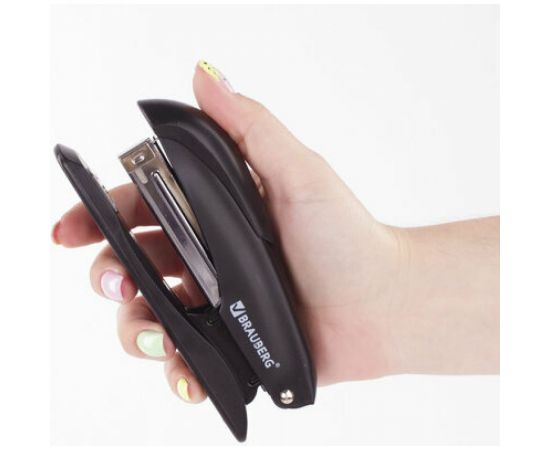 Степлер BRAUBERG Office Expert №24/6 26/6, металлический, до 25 листов, черный 228593 – изображение 8