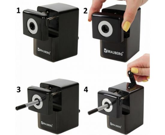 Механическая точилка BRAUBERG Black Jack металлический механизм, цвет черный 222516 – изображение 8