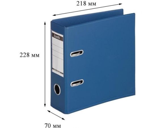 Папка-регистратор Bantex 1452-01 формат а5, вертикальный, 70 мм, темно-синий, пбп 2, карман на корешке 2776 – изображение 9
