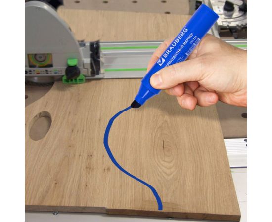 Перманентный маркер BRAUBERG JUMBO, широкая линия письма, скошенный наконечник, 3-10 мм 151225 – изображение 10