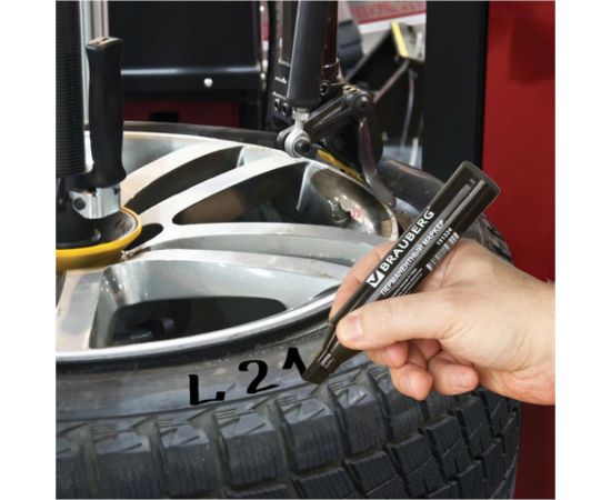 Перманентный маркер BRAUBERG JUMBO, черный, широкая линия письма, скошенный наконечник, 3-10 мм 151224 – изображение 10