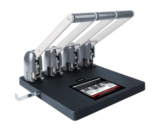 Мощный дырокол BERLINGO Heavy Duty на четыре отверстия 150 листов, черный, с линейкой DDm_15041 