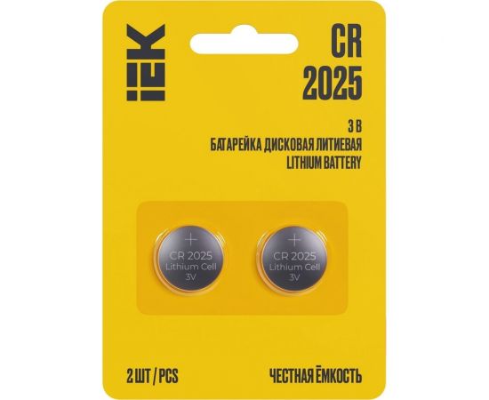 Дисковая литиевая батарейка IEK optima cr2025 (2шт/блистер) ABT-CR2025-OP-L02 