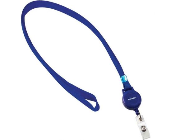 Держатель-рулетка для бейджей BRAUBERG 70 см, с синей лентой 45 см 235724 