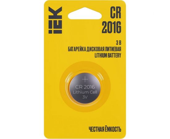 Дисковая литиевая батарейка IEK optima cr2016 (1шт/блистер) ABT-CR2016-OP-L01 