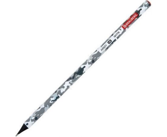 Чернографитный карандаш BRAUBERG ARMY 1 шт, HB, корпус ассорти 181770 