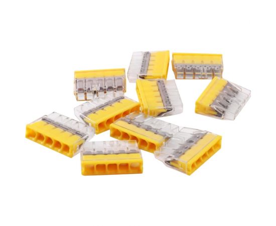 Строительно-монтажная клемма Volsten V02-9W-2273-205 СМК с пастой Cu/Pb 5 пр. до 2,5 мм, 32А, 450 В, 10 шт 15239 