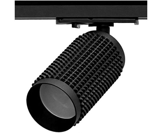 Трековый однофазный светильник truEnergy под лампу GU10, 54x140мм, алюминий, IP20, круг, черный 21113 
