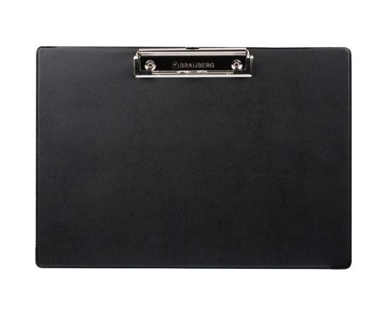 Доска-планшет BRAUBERG ""NUMBER ONE"" горизонтальная 318x228 мм, с прижимом, А4, картон/ПВХ, черная 232223 – изображение 2