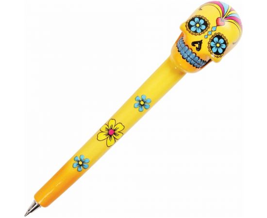 Фигурная ручка BRAUBERG Черепа, синяя, 4 дизайна письма 0.5 мм, дисплей 142752 – изображение 2