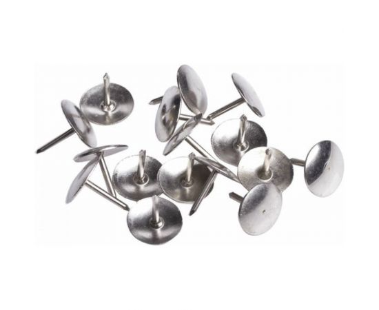 Канцелярские кнопки BRAUBERG металл, серебряные, 10 мм, 50 шт, в картонной коробке 220553 – изображение 2