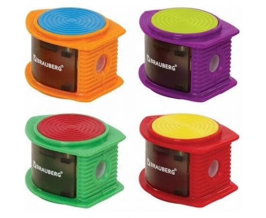 Точилка BRAUBERG Flash с контейнером, пластиковая, корпус ассорти 228472 – изображение 2