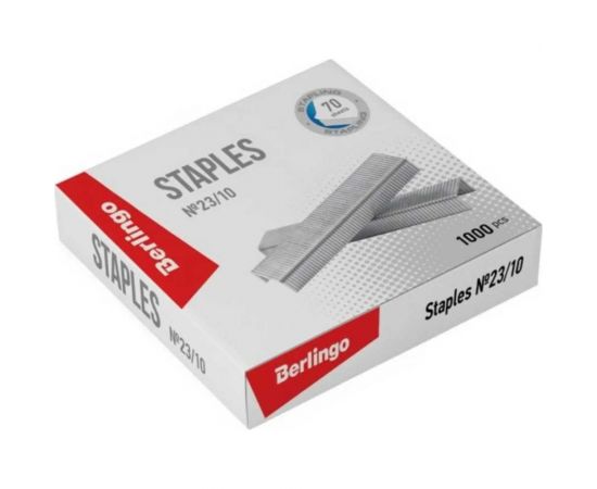 Оцинкованные скобы для степлера BERLINGO №23/10 1000 шт DSk_23100 – изображение 2