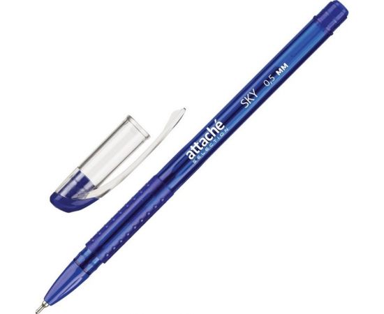 Неавтоматическая масляная шариковая ручка 12 шт в упаковке Attache Selection Sky синий 391129 – изображение 2