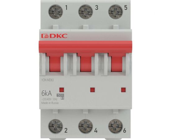 Автоматический модульный выключатель DKC YON MD63 3P 10А C 6kA MD63-3C10-6 – изображение 2