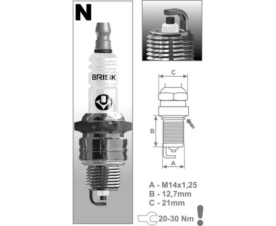 Свеча зажигания SUPER R 1339 (4 шт.; зазор 0.7 мм) для ГАЗ/ УАЗ двиг. УМЗ-4213.10 BRISK NR15YC-J – изображение 2