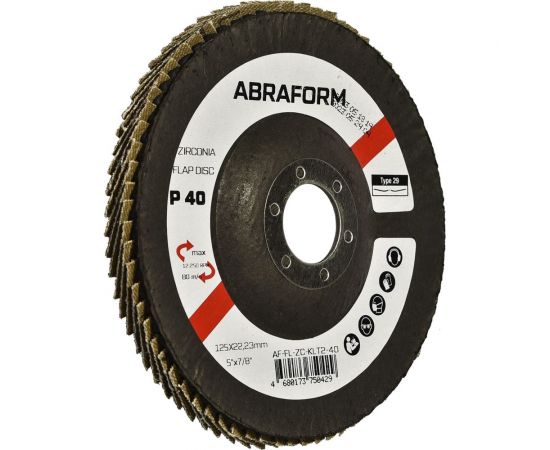 Круг лепестковый FlapLine ZC, 125 мм, угловой, Р40 ABRAFORM AF-FL-ZC-KLT2-40 – изображение 2