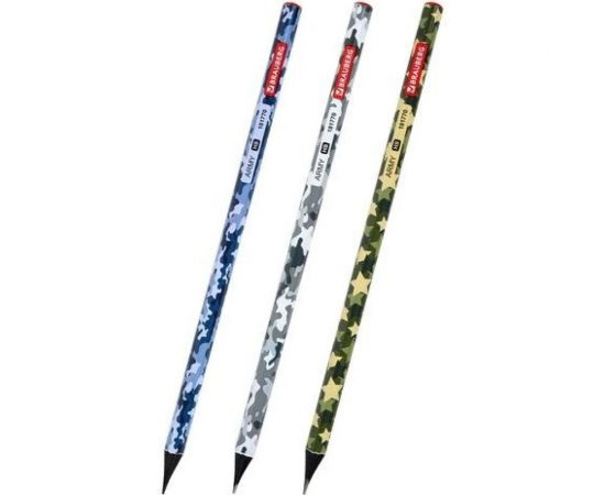 Чернографитный карандаш BRAUBERG ARMY 1 шт, HB, корпус ассорти 181770 – изображение 2