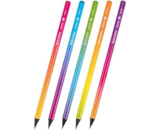 Чернографитный карандаш BRAUBERG GRADE 1 шт, HB, корпус ассорти 181757 – изображение 2