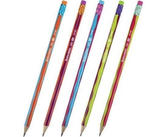 Чернографитный карандаш BRAUBERG MIX 1 шт, HB, с ластиком, корпус ассорти 181760 – изображение 2