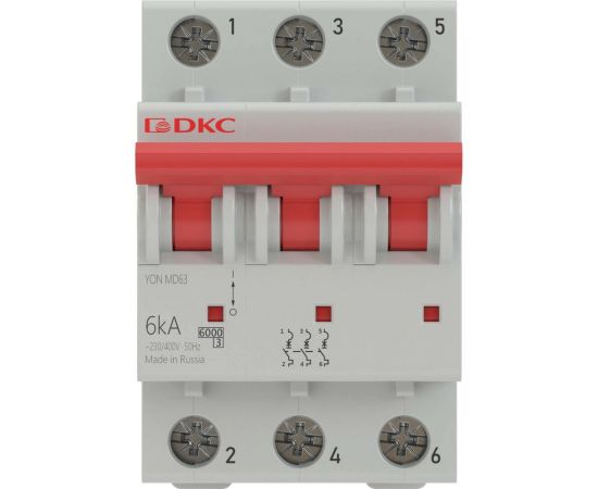 Автоматический модульный выключатель DKC YON MD63 3P 63А C 6kA MD63-3C63-6 – изображение 2